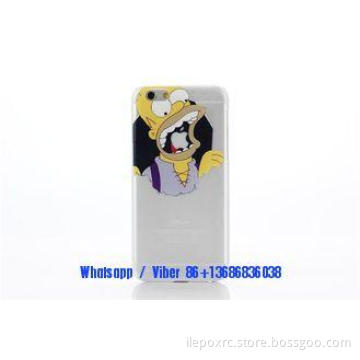 Transparent clear high end cell phone cases , iphone Simpso